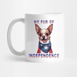 Chihuahua Funny USA Flag 4th of July Fur Of Independence Mug